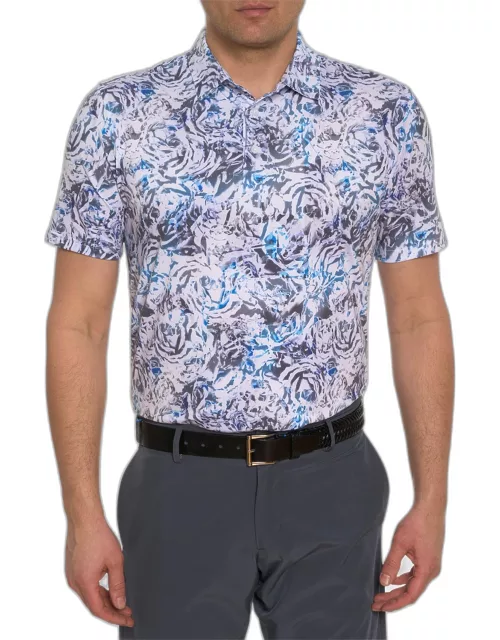Men's Abstract Rose Polo Shirt
