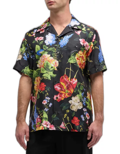 Men's DG Floral Silk Camp Shirt