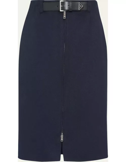 Cashgora Belted Midi Skirt