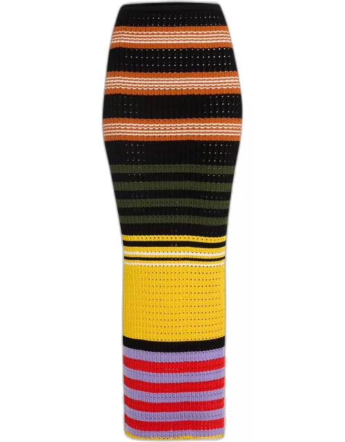 Edith Striped Knit Maxi Skirt