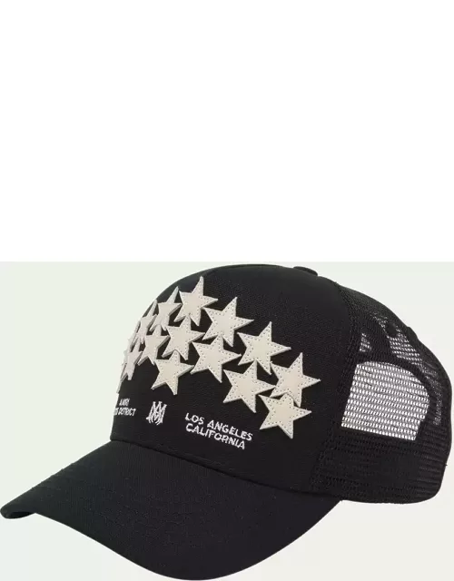 Men's Leather Star Trucker Hat