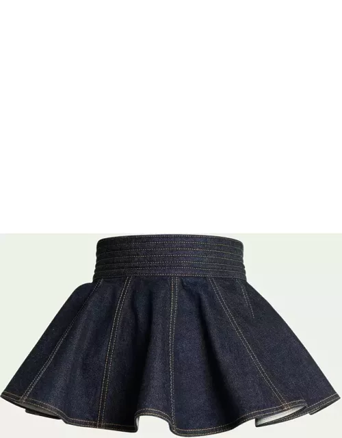 Denim Belt Skirt