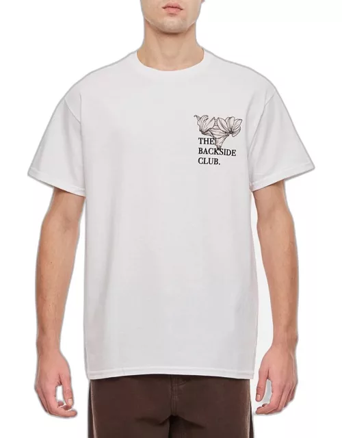 Backside Club Cotton Flower T-shirt White