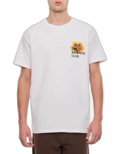 Backside Club Cotton Flower T-shirt White