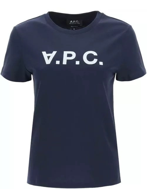 A.P.C. T-SHIRT WITH FLOCKED VPC LOGO
