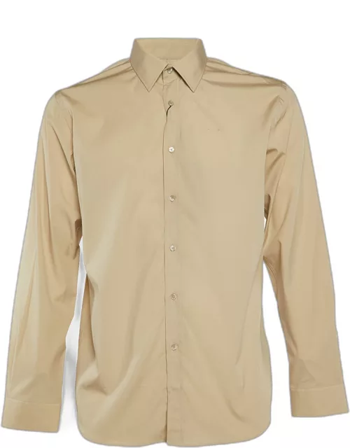 Burberry Beige Cotton Button Front Full Sleeve Shirt