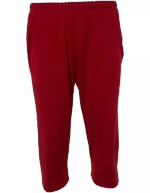Dolce & Gabbana Red Knit Cropped Leggings