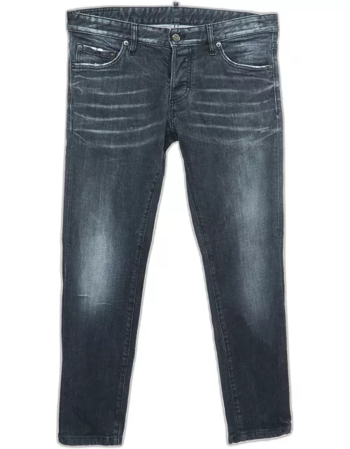 Dsquared2 Grey Distressed Denim Skinny Jeans M Waist 34"