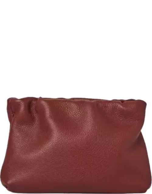 Terracotta leather clutch bag