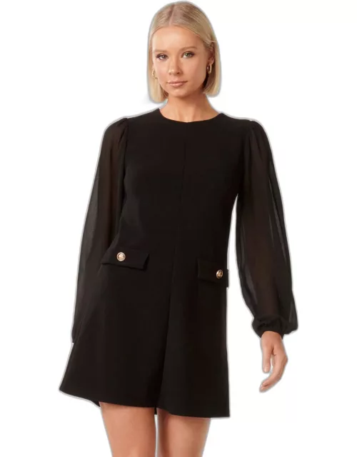 Forever New Women's Jessie Sheer Sleeve Mini Dress in Black