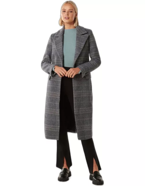 Forever New Women's Archie Fitted Check Coat in Grey Check