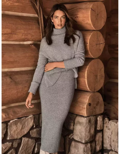 Forever New Women's Erin Knit Skirt in Grey