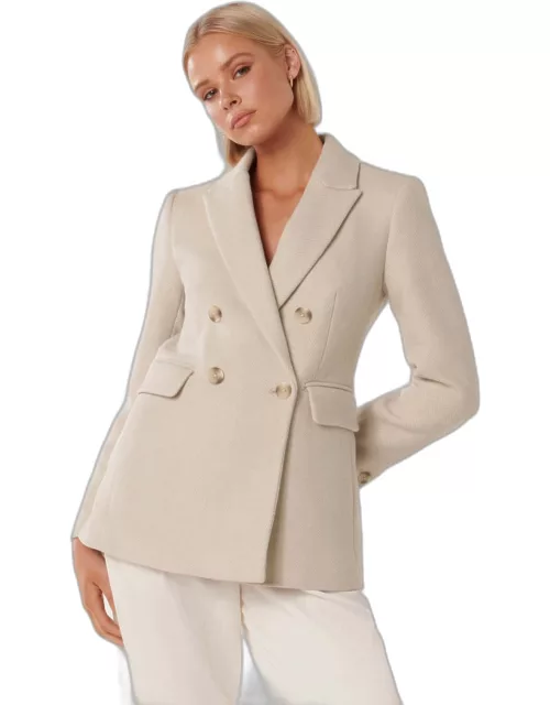 Forever New Women's Whitney Wool Blazer Jacket in Crea