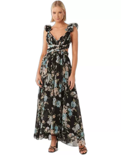 Forever New Women's Selena Ruffle Shoulder Maxi Dress in Dayton Flora