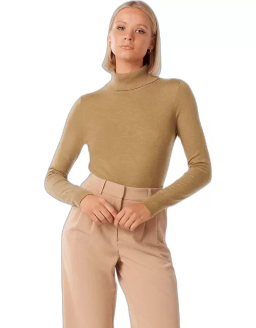 Forever New Women's Sarah Layering Roll Neck Knit Top in Came
