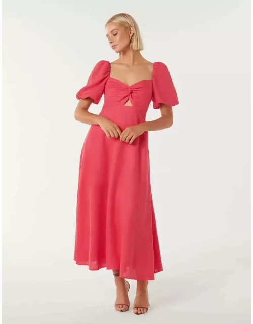 Forever New Women's Jojo Twist Midi Dress in Hot Raspberry