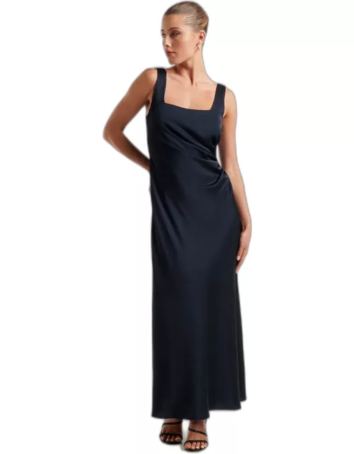 Forever New Women's Winnie Square-Neck Ruched Midi Dress in Navy