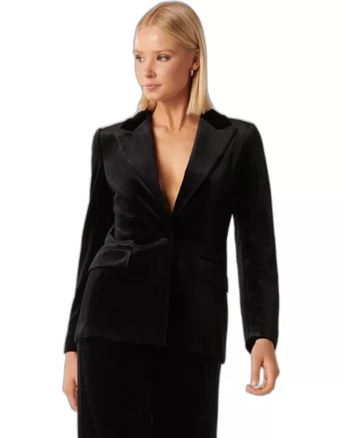 Forever New Women's Victoria Velvet Blazer Jacket in Black