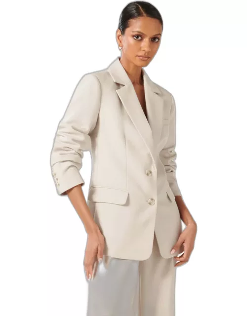 Forever New Women's Tessa Petite Two Button Blazer Jacket in Taupe Suit