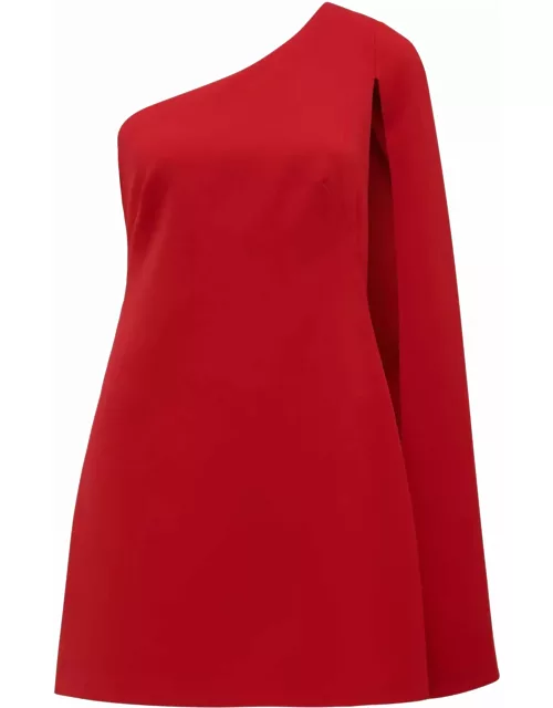 Forever New Women's Hartley Asymmetrical Cape Mini Dress in Red