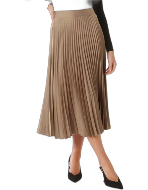Forever New Women's Ester Satin Pleated Skirt in Taupe Grey