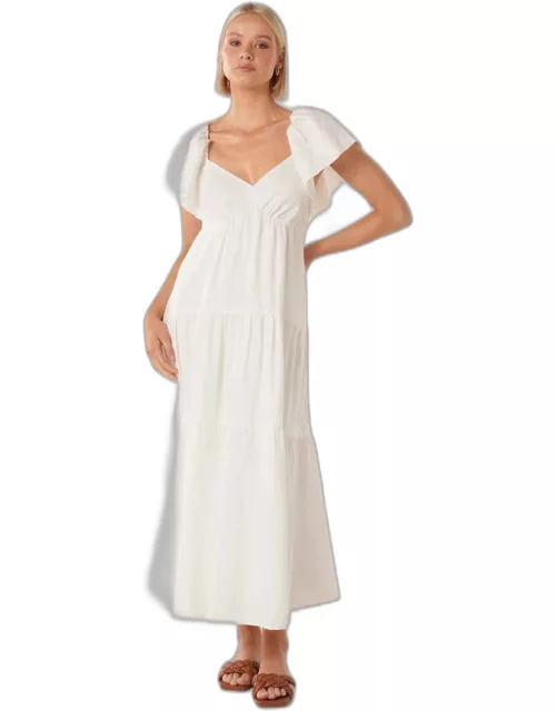 Forever New Women's Karissa Linen Maxi Dress in Porcelain