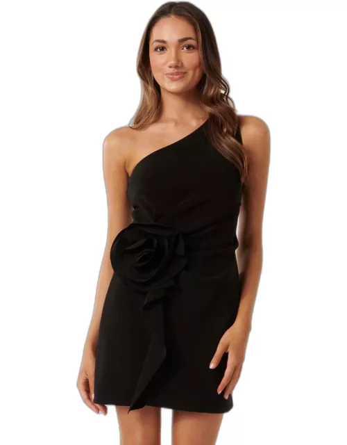 Forever New Women's Arabella Petite Rosette Mini Dress in Black