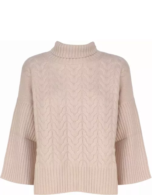 Max Mara Pink Okra Turtleneck Sweater
