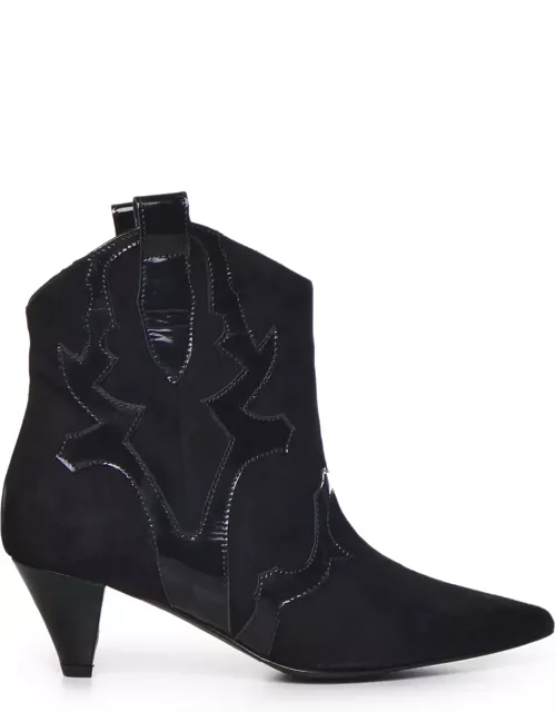 Marc Ellis Ankle Boot With Patent Embroidery