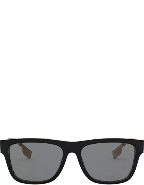 Burberry Eyewear Be4293 Top Black On Vintage Check Sunglasse