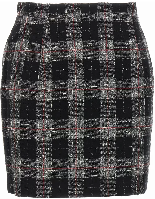 Alessandra Rich Check Wool Skirt