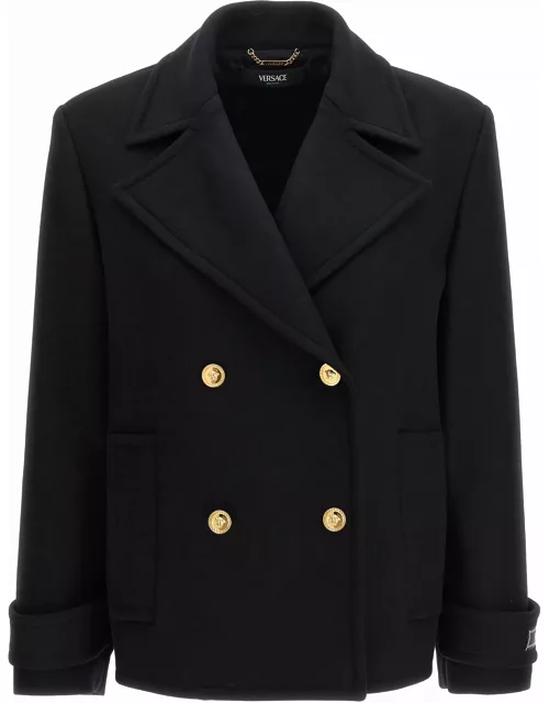 Versace Double-breasted Wool Coat