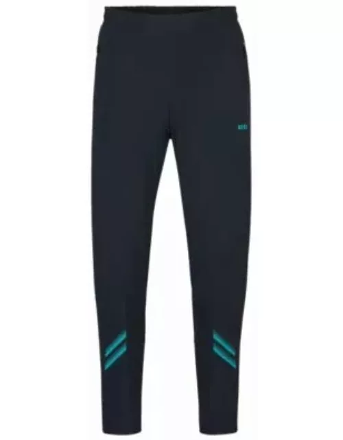 Regular-fit tracksuit bottoms with decorative reflective artwork- Dark Blue Men's Jogging Pant