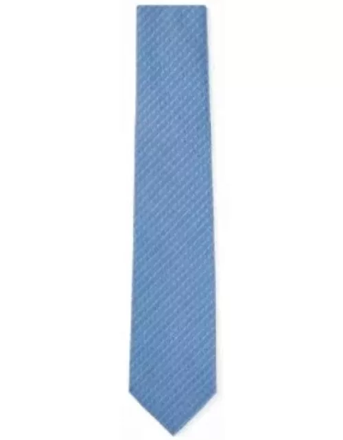 Micro-patterned tie in silk jacquard- Light Blue Men's Tie