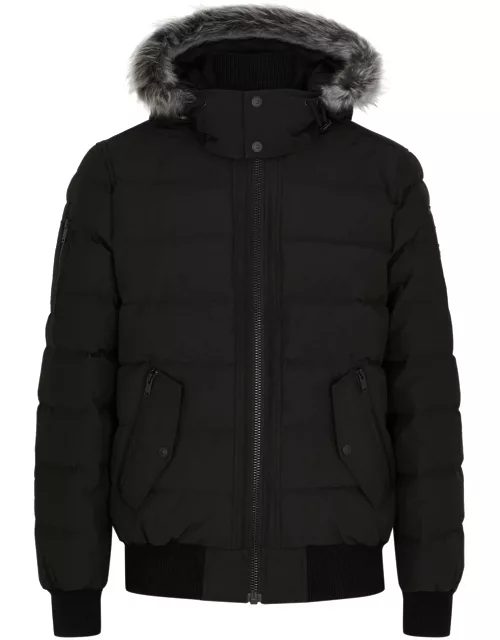 Moose Knuckles Scotchtown Quilted Shell Bomber Jacket - Black