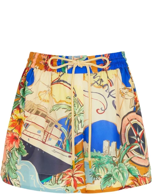 Zimmermann Alight Printed Silk-satin Shorts - Multicoloured - 2 (UK 12 / M)