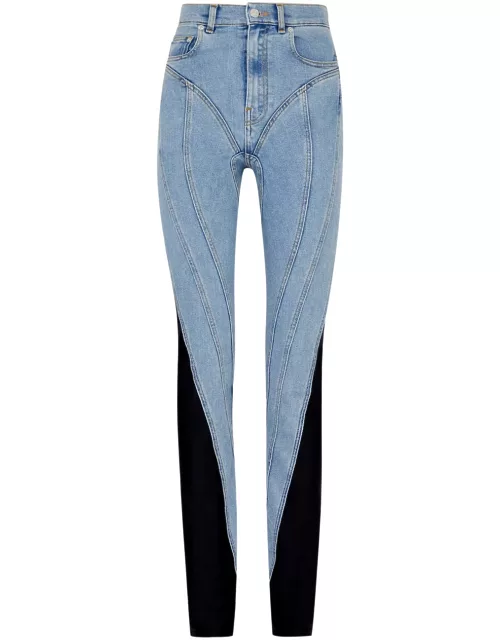 Mugler Spiral Panelled Skinny Jeans - Blue - 38 (UK10 / S)