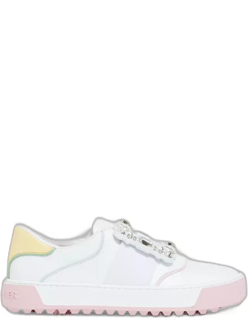 Very Vivier Colorblock Crystal-Buckle Slip Sneaker