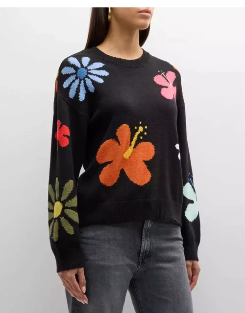 Zoey Intarsia-Knit Floral Sweater