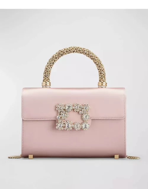Mini Flower Jewel Buckle Top-Handle Bag