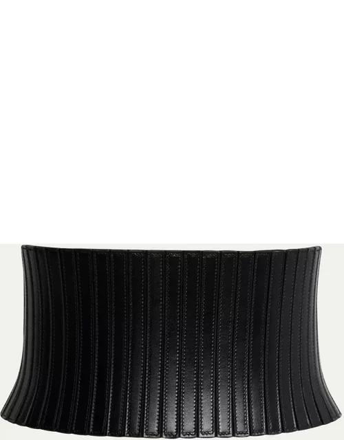 Striped Leather Corset Belt