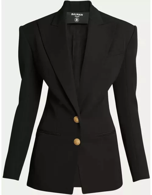 Two-Button Fitted Blazer Jacket