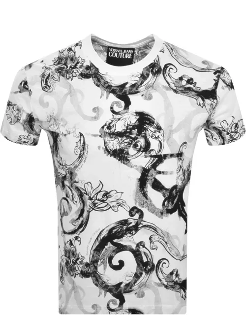Versace Jeans Couture Slim Fit Print T Shirt White