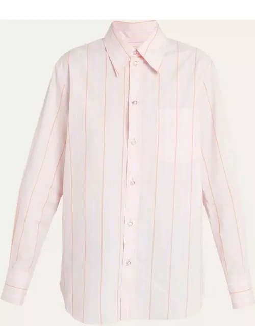 Classic Striped Button-Front Shirt