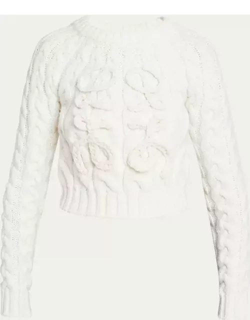 Fisherman Cable-Knit Sweater with Anagram Detai