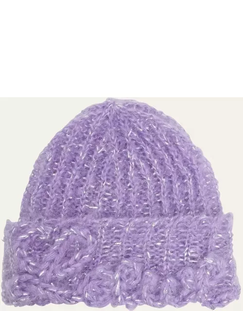 Logo Crochet Mohair-Blend Beanie