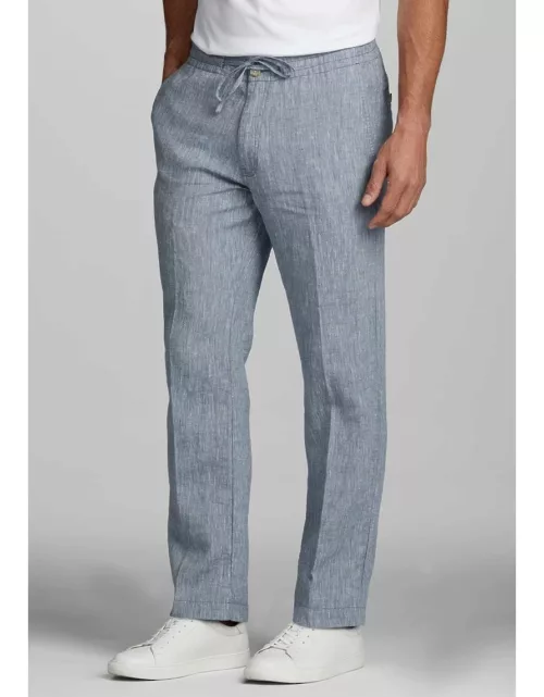 JoS. A. Bank Men's Tailored Fit Linen Drawstring Pants, Dark Blue