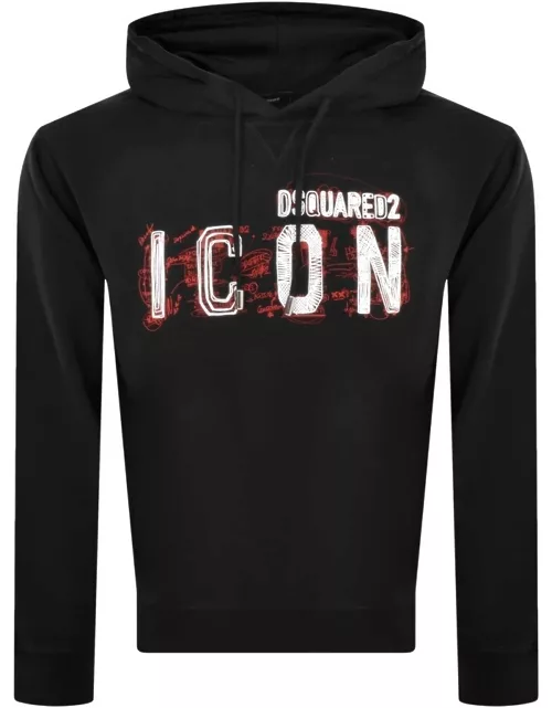 DSQUARED2 Icon Scribble Cool Fit Hoodie Black