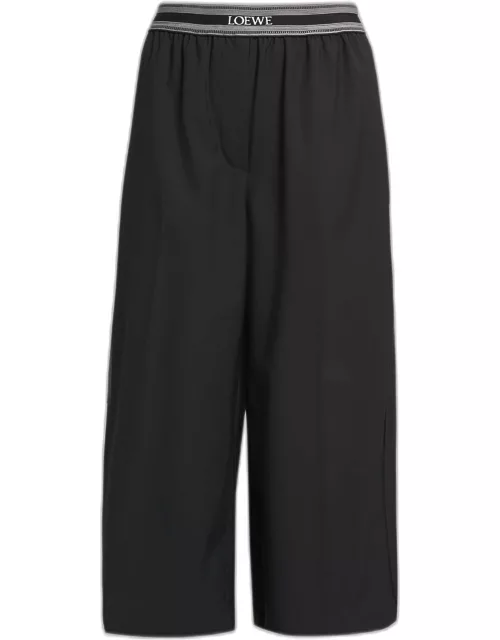 Logo Banded Cropped Trouser