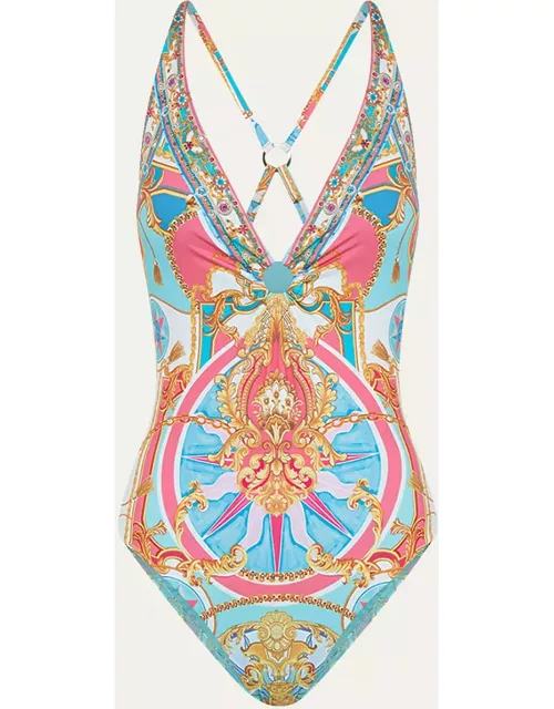 Sail Away With Me Plunge One-Piece Swimsuit